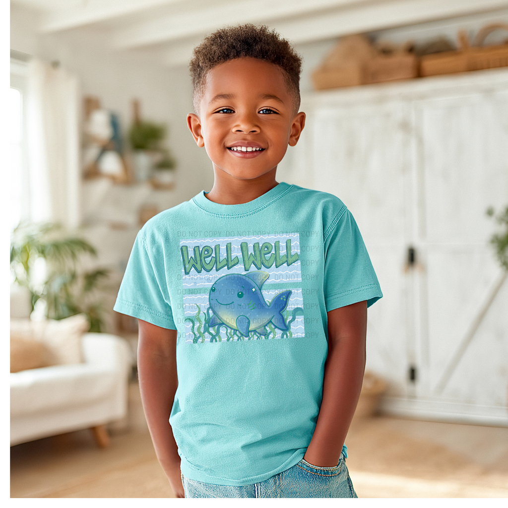 Kids Whale Shirt Youth Ocean Tee Watercolor Design Children Graphic Tee Cute Marine Animal Shirt Comfort Colors Youth Tee Beach Vacation Clothing Summer Wear Perfect Ocean Birthday Party Shirt Whale Lover Gift Children Casual Wear Everyday