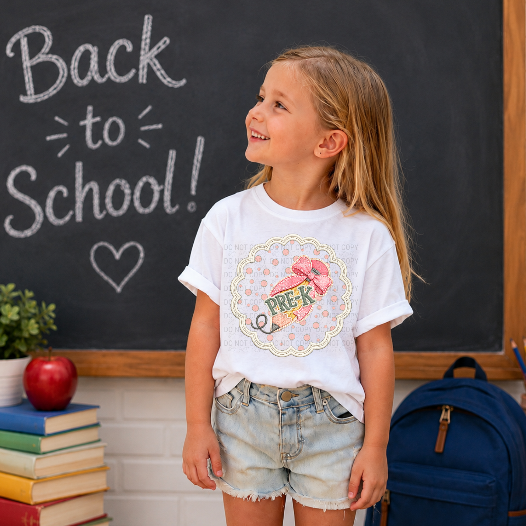 Girly Pencil w/Grade | Youth Tee | Comfort Colors, Performance Bella Canvas