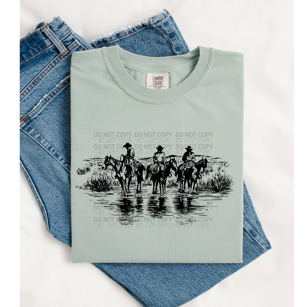 Three Cowboy Scene | Comfort Colors | 1717