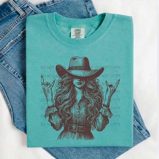 Cowgirl Sketch | Comfort Colors | 1717