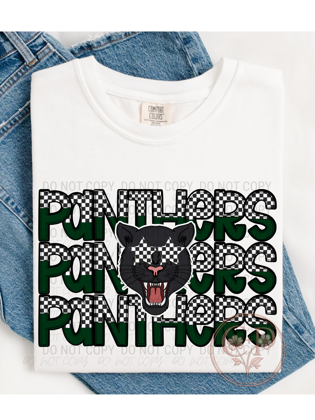 Checkered Stacked Mascot | Comfort Colors | 9018 Youth Tee