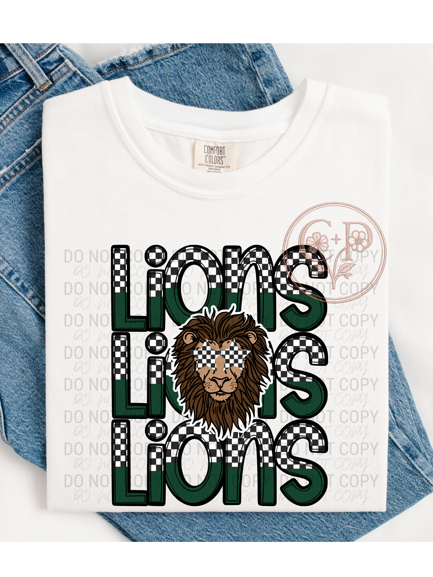 Checkered Stacked Mascot | Comfort Colors | 1717
