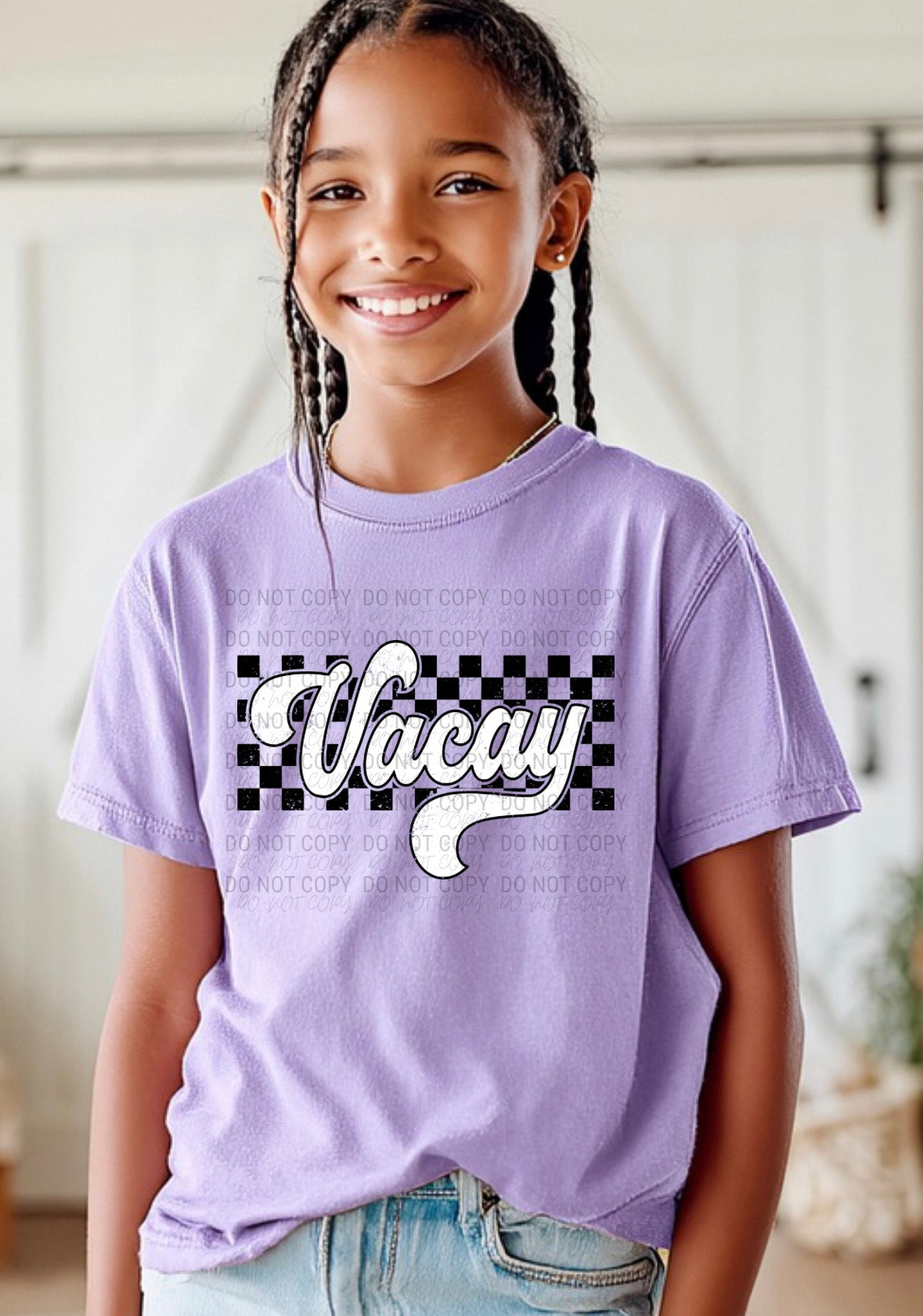 Checkered Vacay | Comfort Colors | 9018 Youth Tee