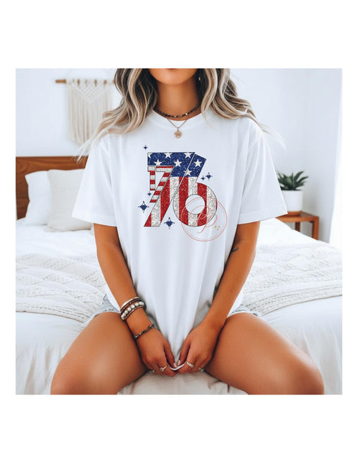 1776 Patriotic Shirt Historical American Pride Tee Stars And Stripes Design Faux Glitter Graphic Tee Independence Day Celebration Shirt Fourth Of July Outfit Essential Memorial Day Clothing Vintage Americana Style Comfortable Casual Wear